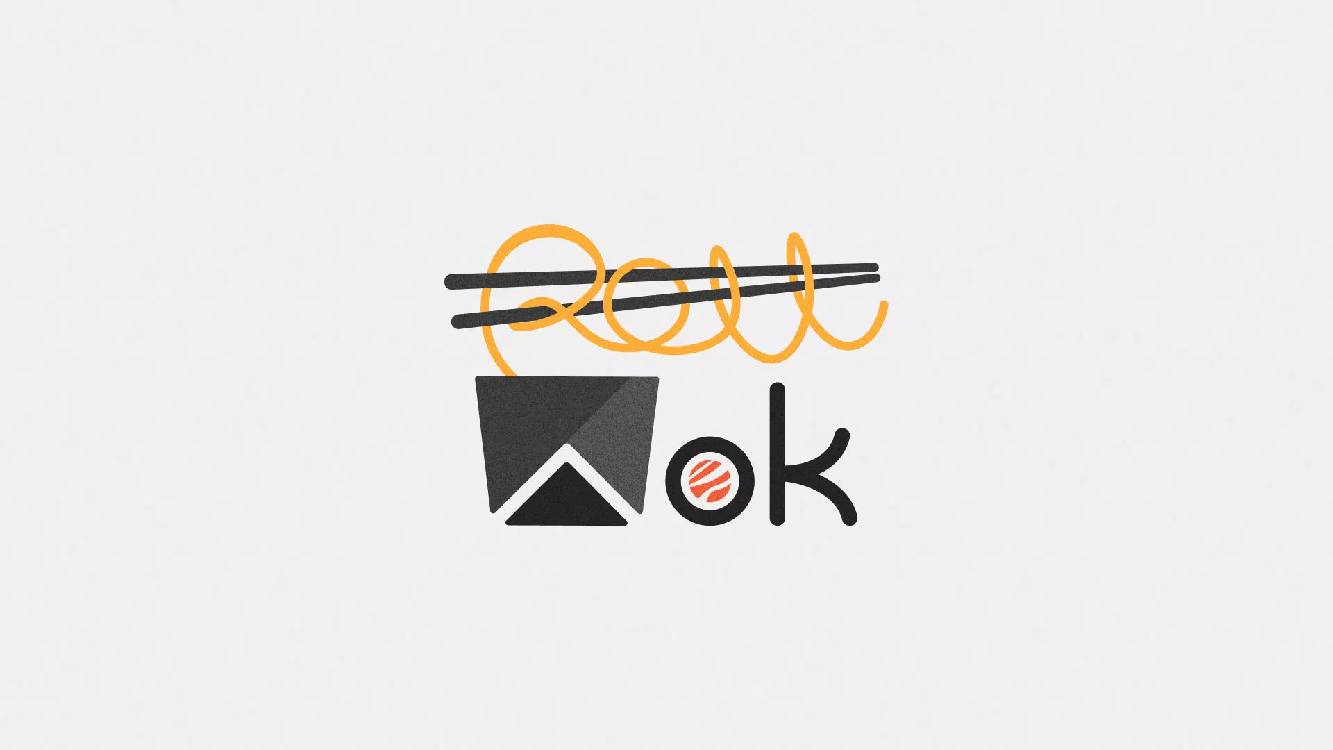 Разработка логотипа суши-бара «Roll Wok Club» в Кулебаках